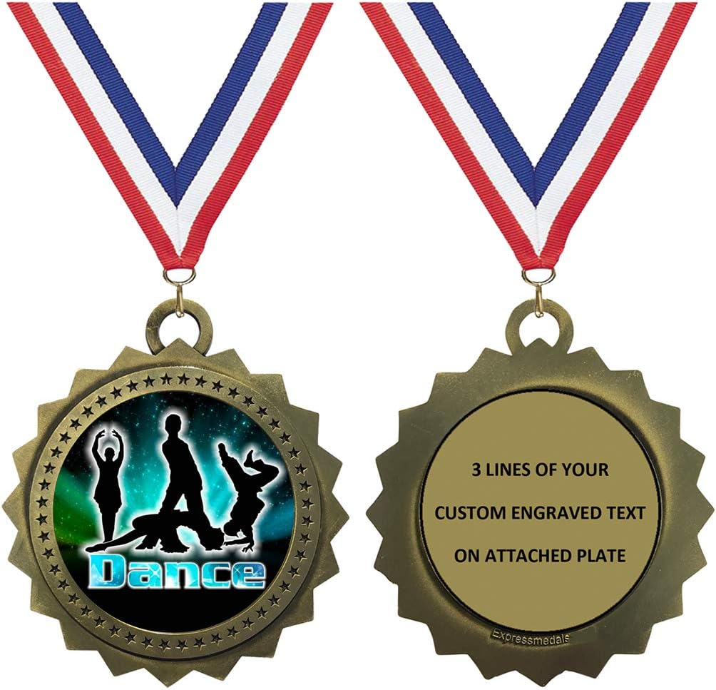 1 to 50 Packs Modern Dance Gold Medals Trophy Award with Free Custom Engraving D03-FCL461