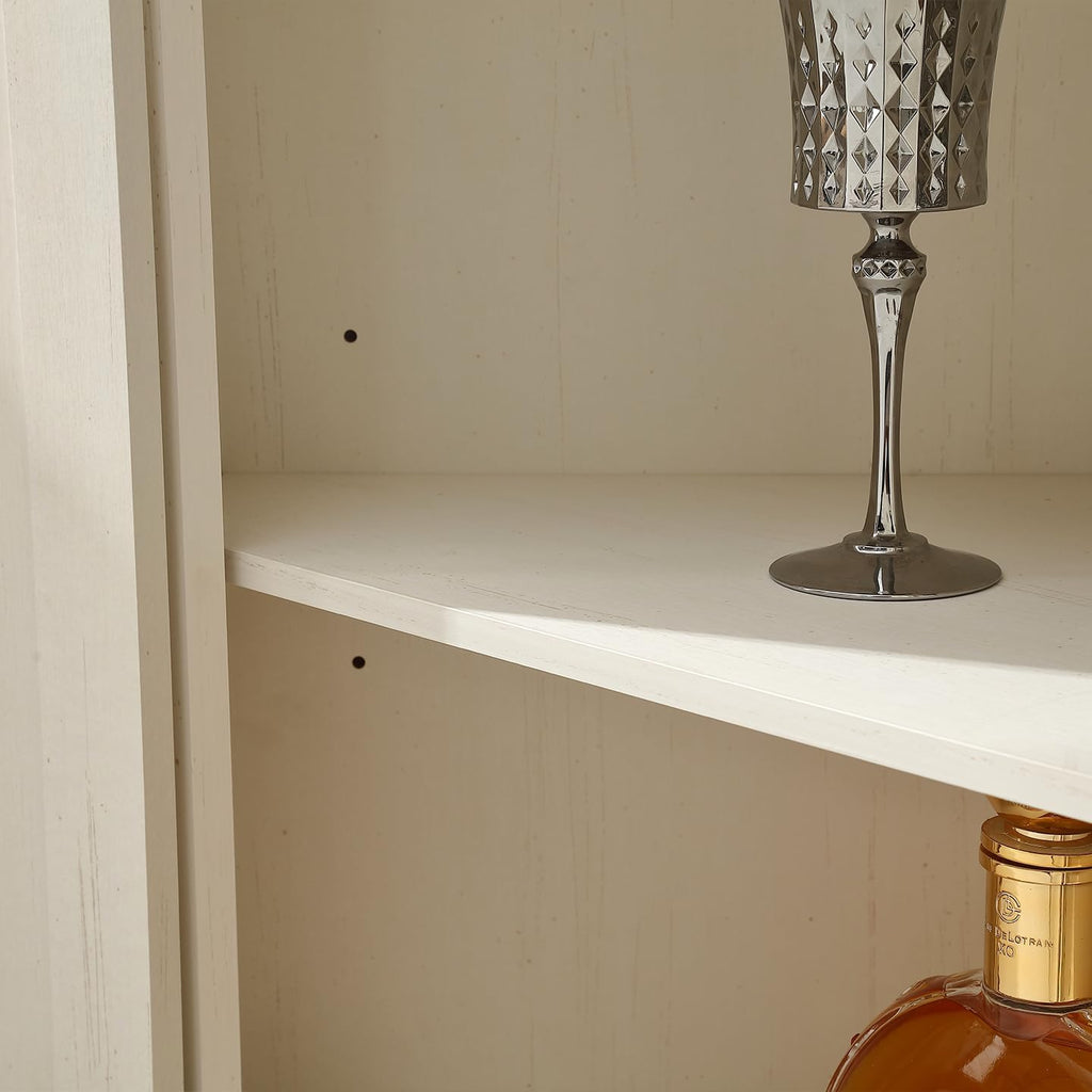 66.92'' Tall Corner Cabinet with Adjustable Shelves for Great Storage and Showcase,Storage Cabinet Double as Corner Liquor Cabinet with Hexagon Design for Livinng room,Kitchen and Bathroom,Off White
