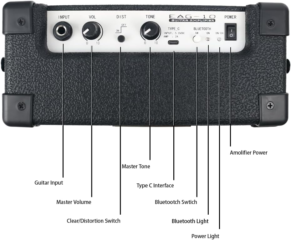 Fojill Heavy Metal Cool Electric Guitar Kit Set Beginner Starter Combo Package Bundle Battery Power Bluetooth 10W Amplifier Amp Accessory Gig Bag,Picks, Cable,Strap,Strings(FCGK-60, Metallic Black)