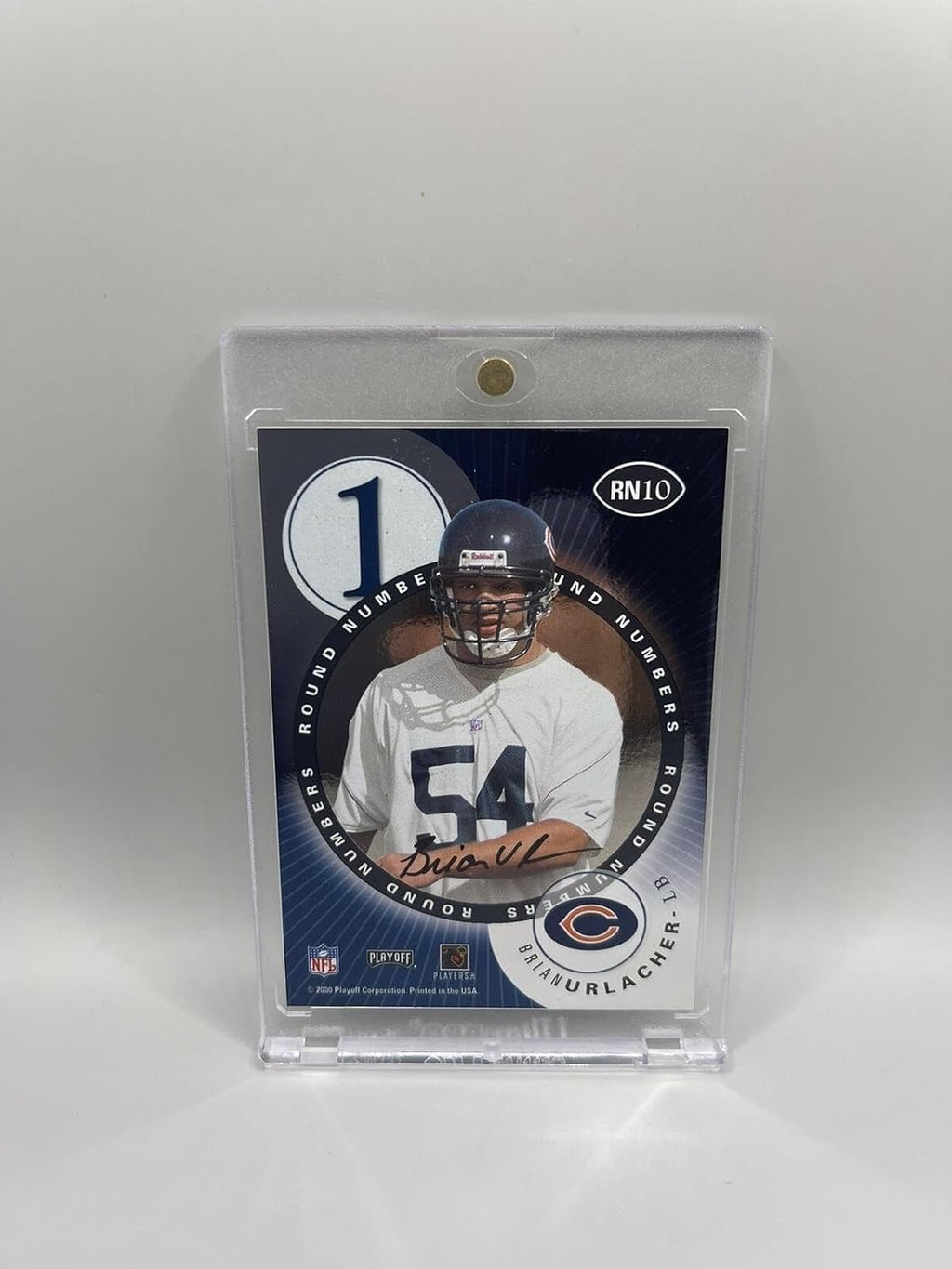 Brian Urlacher Corey Simon 2000 Playoff Contenders Round 1 Rookie Auto W/Mag L3 - Football Slabbed Autographed Rookie Cards