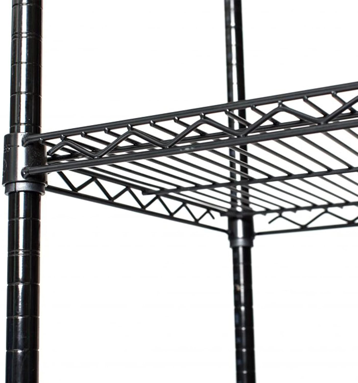 Black Storage Shelves, Heavy Duty Steel Wire Shelving Unit with Wheels,Adjustable Shelf, Used as Pantry Shelf, Garage or Bakers Rack Kitchen Shelving,Rolling Storage Rack, Corner Rack 90 x 45 x 180CM
