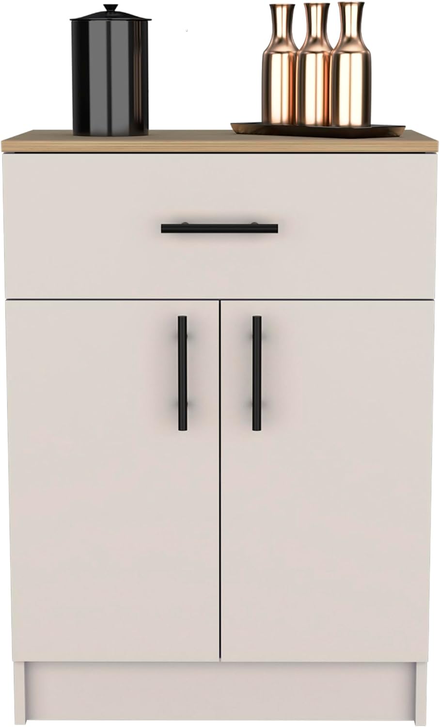 24' Spacious Drawer Freestanding Storage Cabinet, Kitchen Storage Bakers Rack with Ready Assembly, Utility Food Cupboard with 2 Interior Shelves for Kitchen Organization, Multicolor