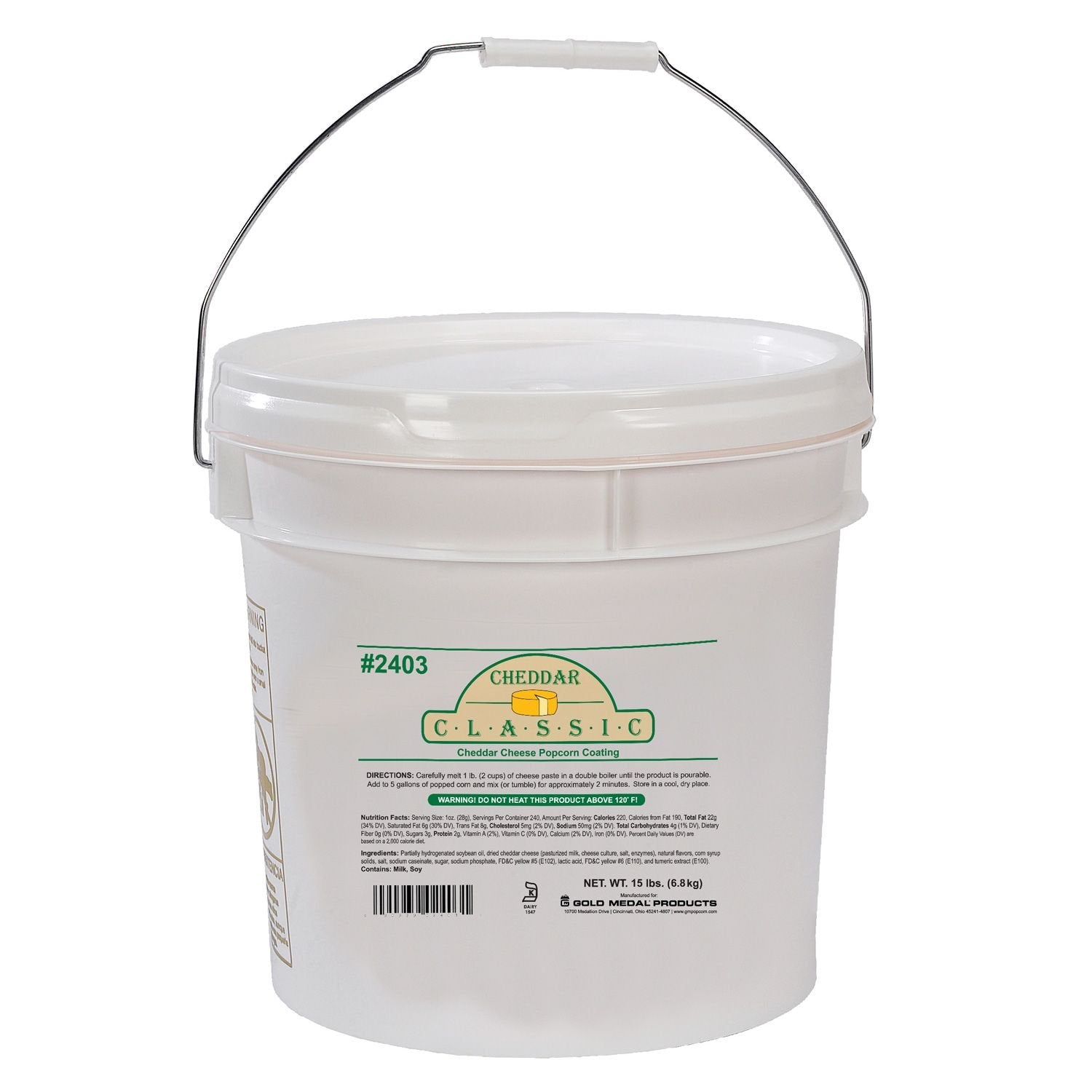 Gold Medal 2403 Cheddar Classic Easy Cheese Popcorn Paste Mix 15 lb. Tub