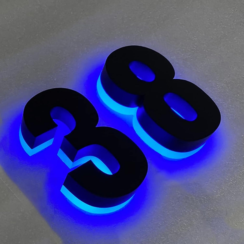 Backlit LED Address Numbers For House 20', Illuminated Modern House Numbers Light Up House Number Plaque, Light Up House Numbers Adresse Civique,5