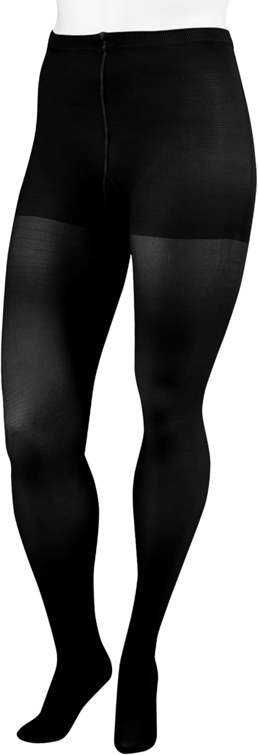 Juzo Soft 2002, Pantyhose 30-40 mmHg, Open Toe Compression Hose for Men & Women, Regular, 1 (I), Black