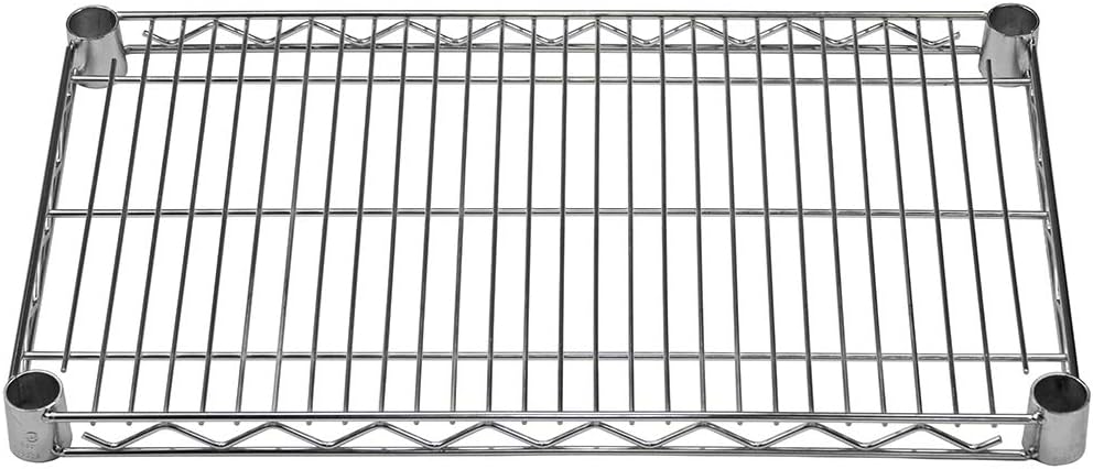 Shelving Inc. 14' d x 24' w Chrome Wire Shelving with 2 Tier Shelves, Weight Capacity 800lbs Per Shelf