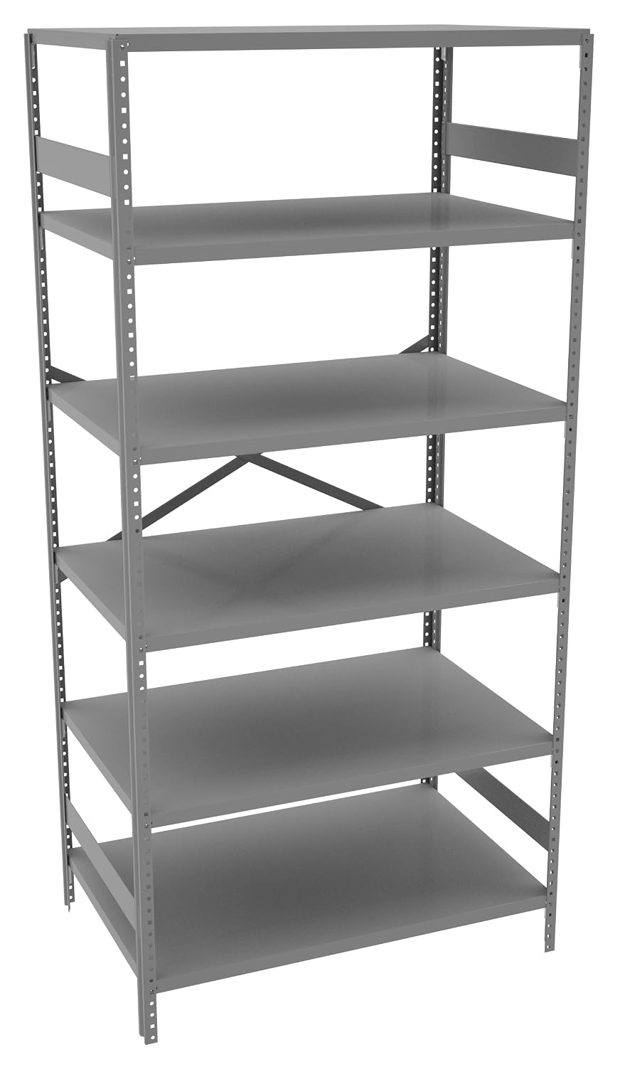 Tennsco ESP-6-2436 Commercial Shelving Unit, 6 Shelves/5 Openings, 250 lb. Capacity per Shelf, 36' Width x 75' Height x 24' Depth, Medium Grey
