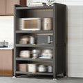 Kitchen Appliance Storage Freestanding Kitchen Storage Cabinet with Transparent Doors, Multifunctional Storage for Microwave Oven Spices, Pots, and Pans (Color : 5 Layers, Size : 60cm/23.6in)