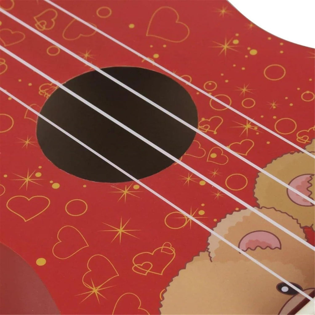 21Inch Ukulele Hawaiian Guitar Cartoon Fruit Ukulele Beginner Mini Guitar Stringed Musical Instruments Gift Ukulele Bundle Kit(PInk Bear)