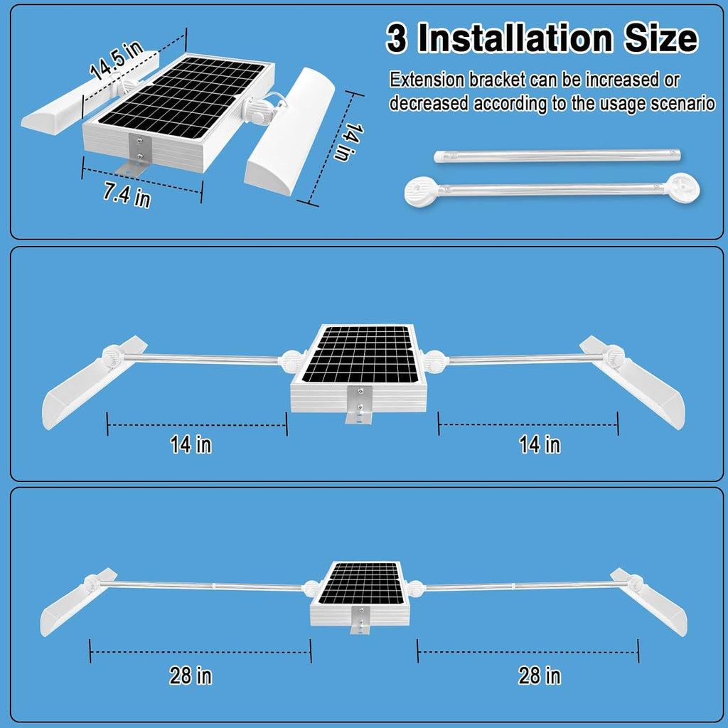 Solar Sign Lights Outdoors, 420Pcs LED 12000mAh Battery, Wireless Billboard Light,IP65 Waterproof, Signboard Lights for Real Estate Sign Posts Business Store House Address (white)