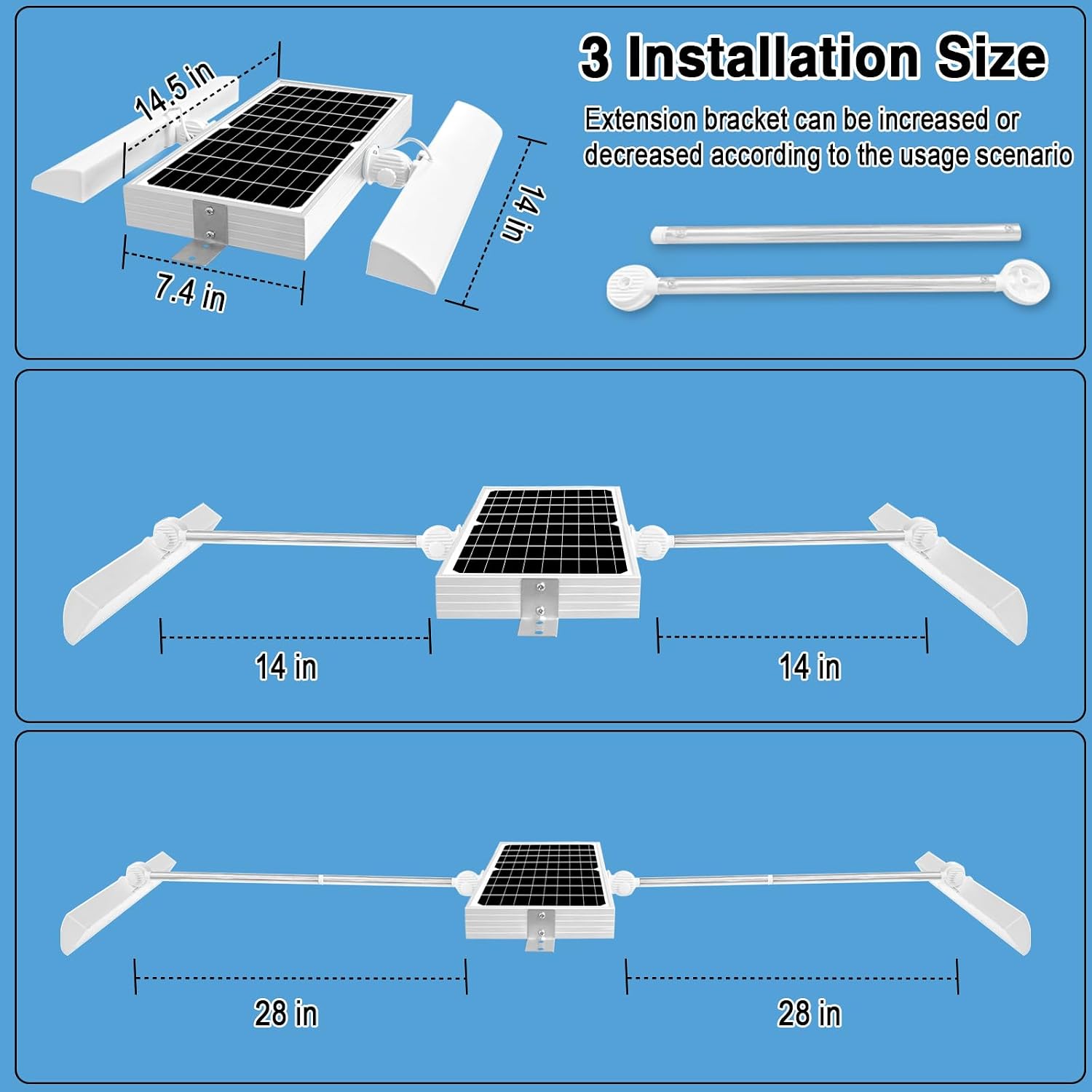 Solar Sign Lights Outdoors, 420Pcs LED 12000mAh Battery, Wireless Billboard Light,IP65 Waterproof, Signboard Lights for Real Estate Sign Posts Business Store House Address (white)