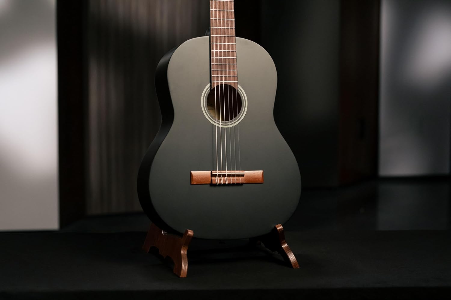 Ortega Student Series Full Size 6-String Nylon Classical Guitar, Matte Black (RST5MBK)
