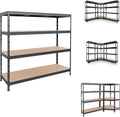 AR Shelving 2400-Lb. Capacity, 71in.H x 60in.W x 18in.D Rivet Shelving Unit, Or Assemble as 2 Benches, Ea. 35 1/2in.H x 120in.L x 18in.D, Matte Dark Gray, Model# Garage 60/18 600 Lbs.