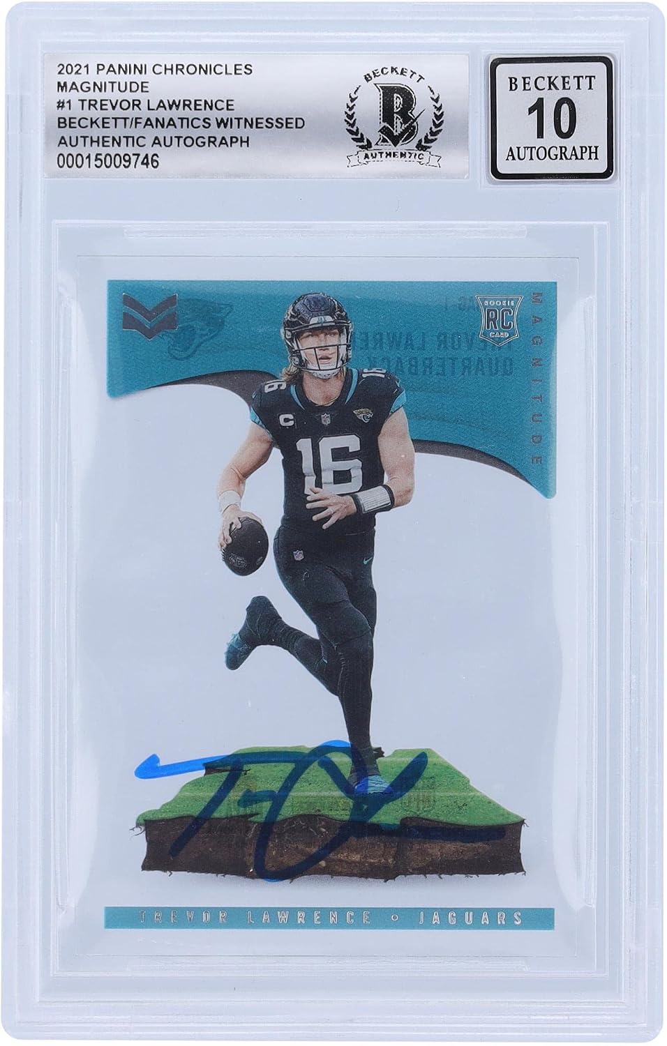 Trevor Lawrence Jacksonville Jaguars Autographed 2021 Panini Chronicles Magnitude #MAG-1 Beckett Fanatics Witnessed Authenticated 10 Rookie Card - Football Slabbed Autographed Rookie Cards