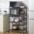 TFCFL Kitchen Storage, Utility Microwave Stands Storage For Spice, 4-Tier+5 Push-Pull Headers, Bakers Rack Multi-Layer Kitchen Storage Shelf