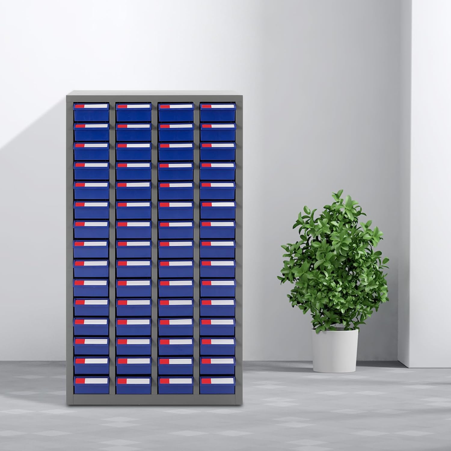 Bolt and Nut Tool Storage Cabinet,Parts Cabinet,Organization Shelves with ABS Material Drawer,Metal Organization Shelves for Garage, Store, Workshop (60 Drwaers Blue)