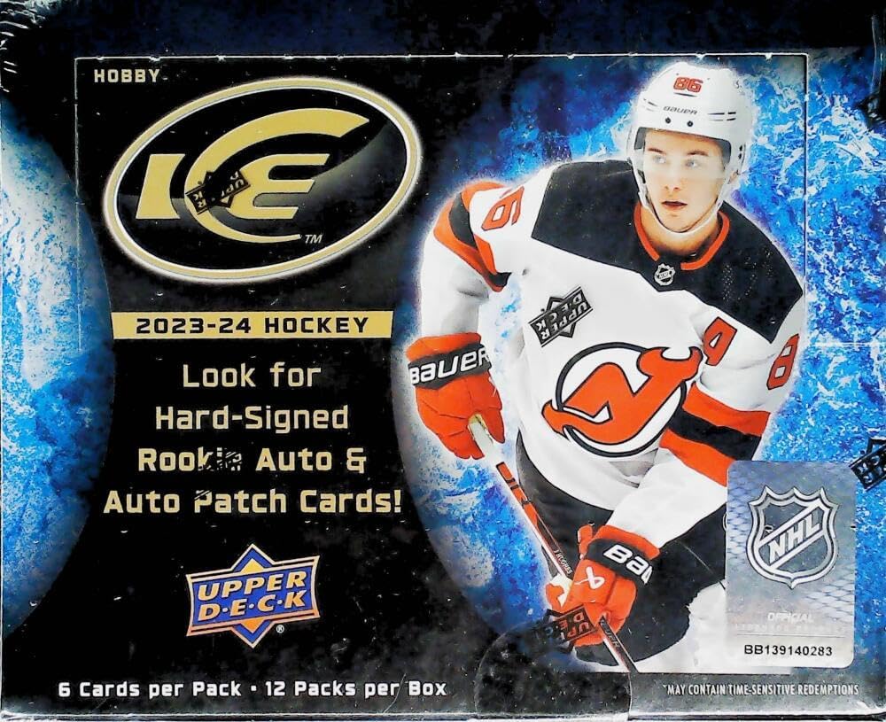 Upper Deck 2023-24 NHL UD Ice Hockey Factory Sealed Hobby Box (12 Packs of 6 Cards) Find two Ice Premieres Rookie Acetate Cards. See Scans for more details.