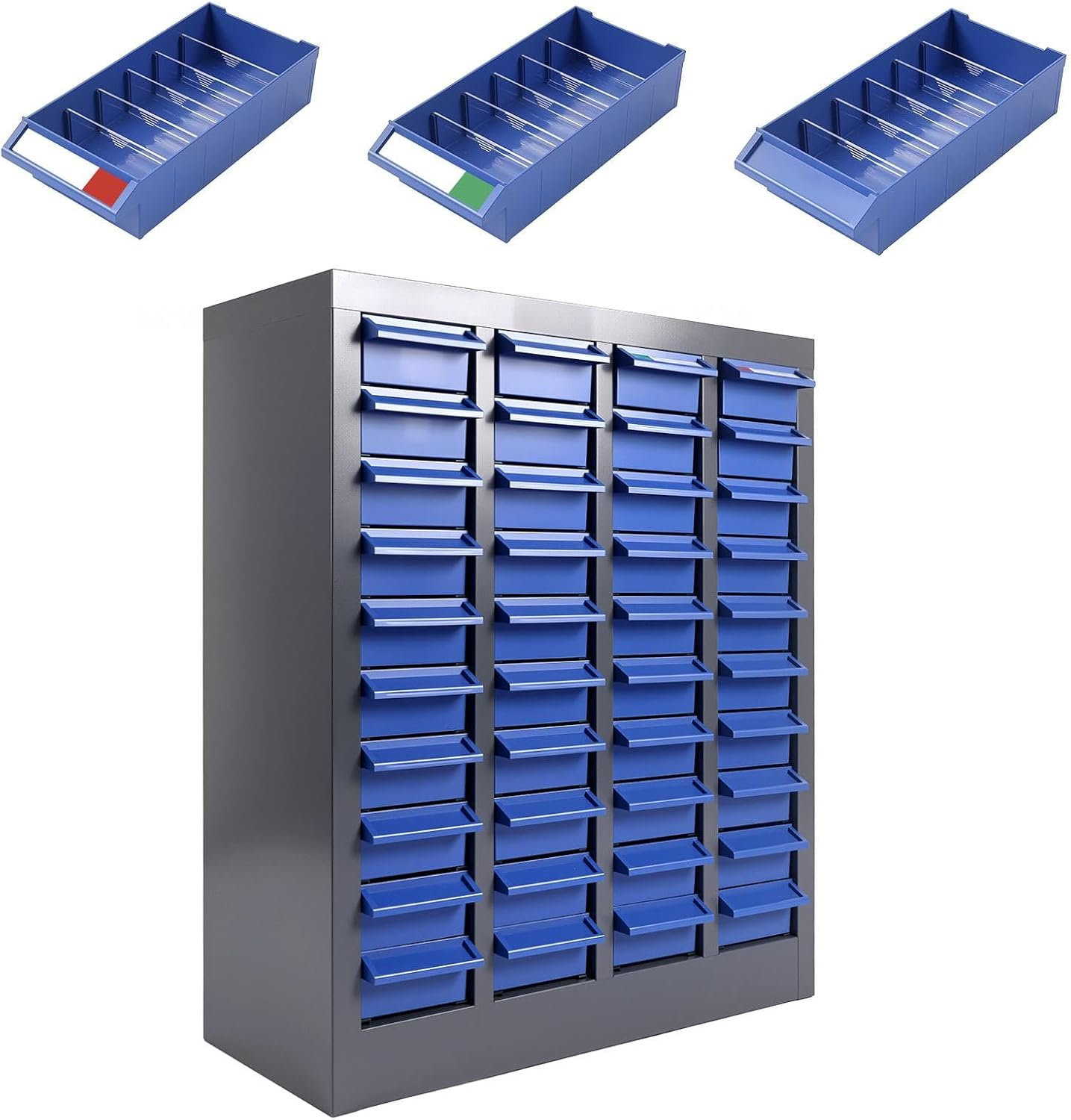 40 Drawers Parts Cabinet, Heavy Duty Nut and Bolt Organizer with ABS Material Drawers, Metal Frame Bolt Organizer Storage in Garage and Workshop