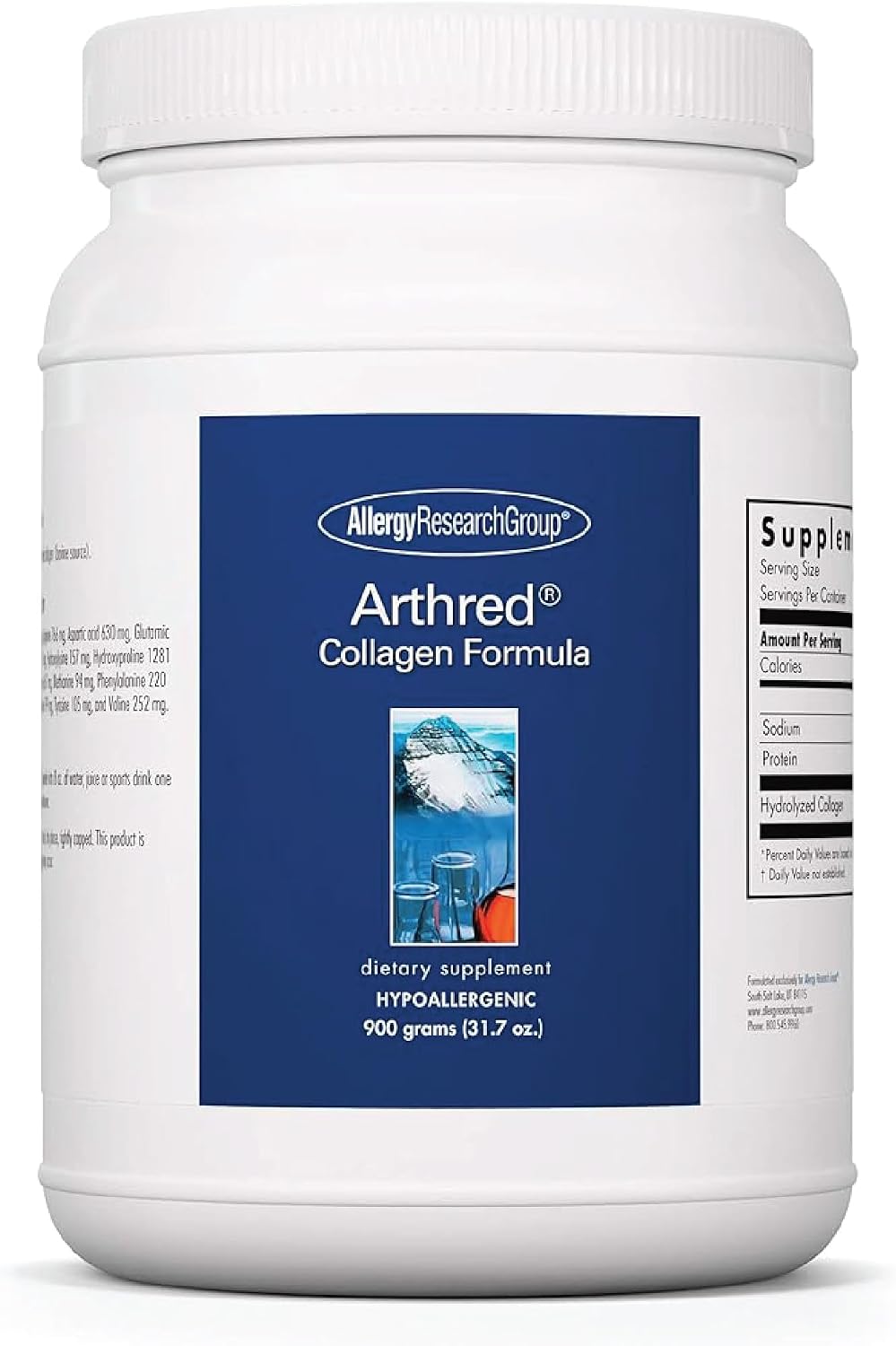 Allergy Research Group ARG Arthred Collagen Powder - 10.5 g Hydrolyzed Bovine Collagen - Connective Tissue Support - Unflavored High-Absorption Powder - 85 Servings - 31.7 oz