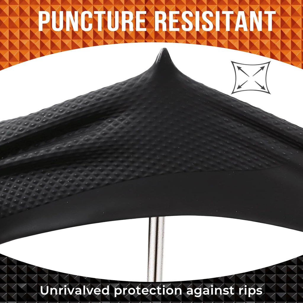 ANBOSON 10 Mil Nitrile Disposable Gloves Heavy Duty Mechanic Gloves Raised Diamond Texture Thick (Black of 1000, Medium)