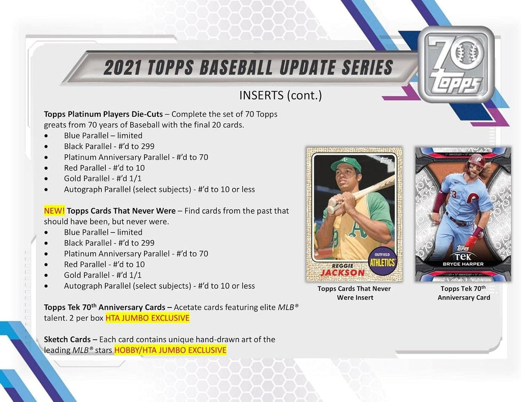 2021 Topps Update Baseball Hobby Box(24 Packs/14 Cards,1 Silver Pk, Auto or Mem)