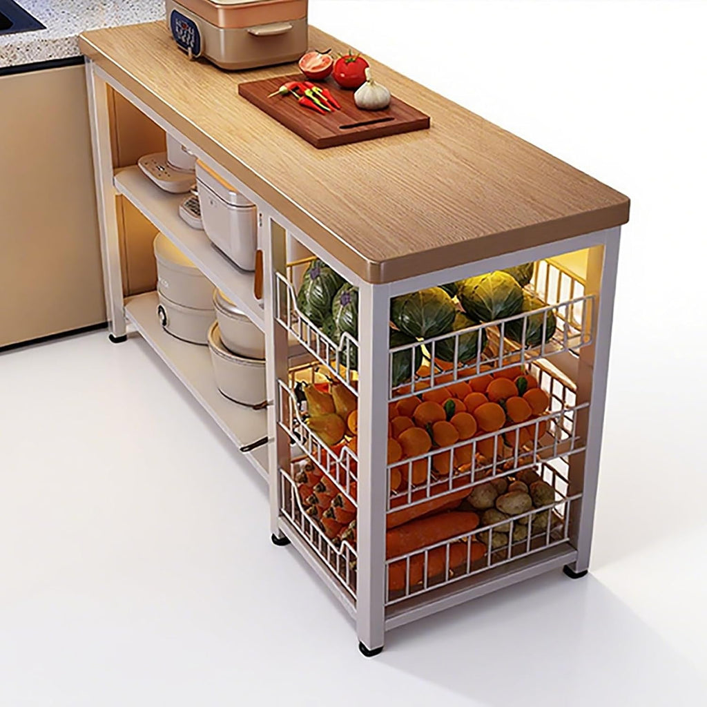 Coffee Cabinet,Kitchen Sideboard, Kitchen Cabinet,3-Tier Kitchens Baker's Rack,Utility Microwave Oven Stand with Storage Cabinet,Free Standing Kitchens Shelves Organizers(White,100cm/39.37in)
