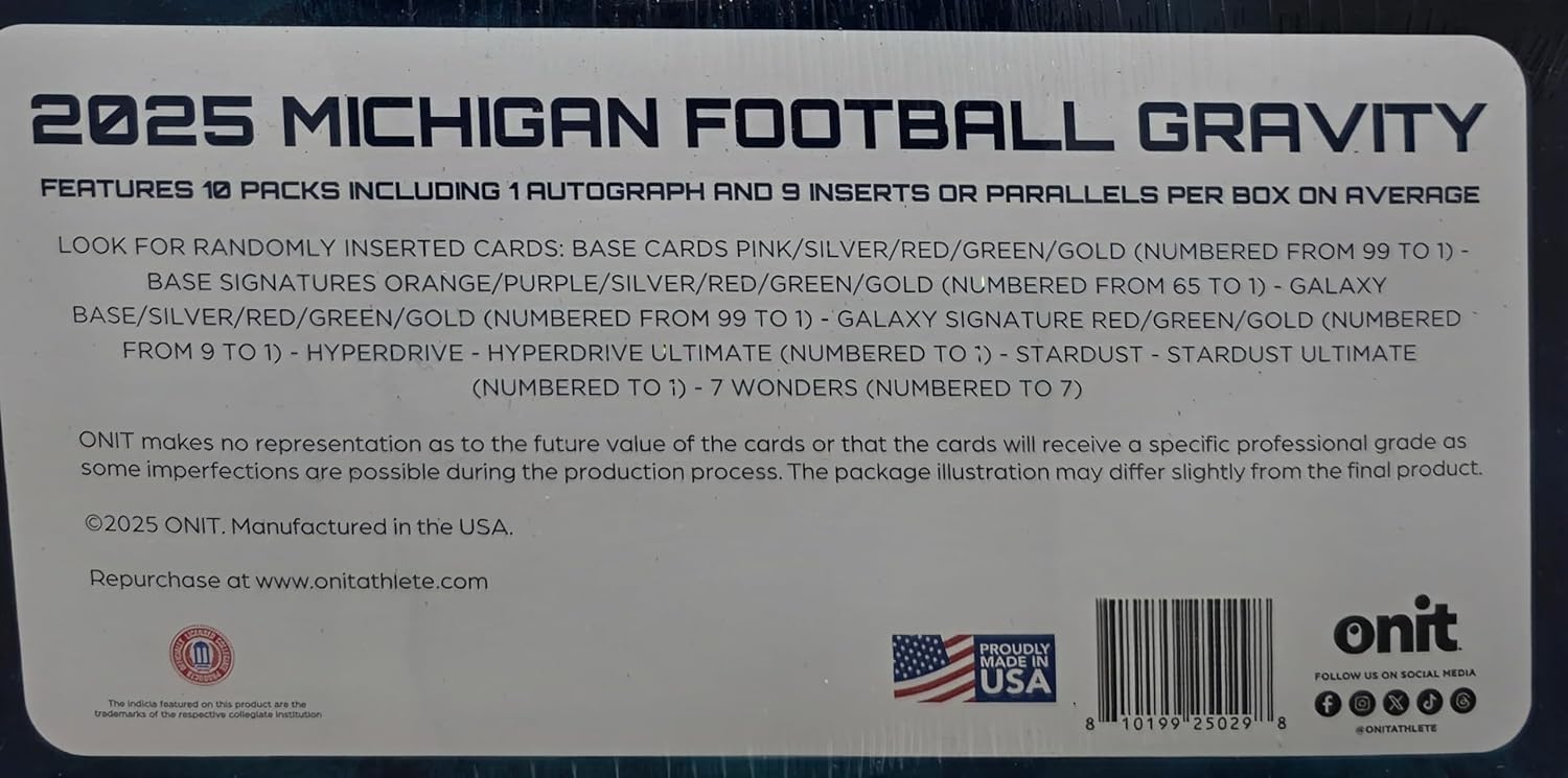 2025 Onit Gravity College Football Card Hobby Box (Michigan Wolverines)