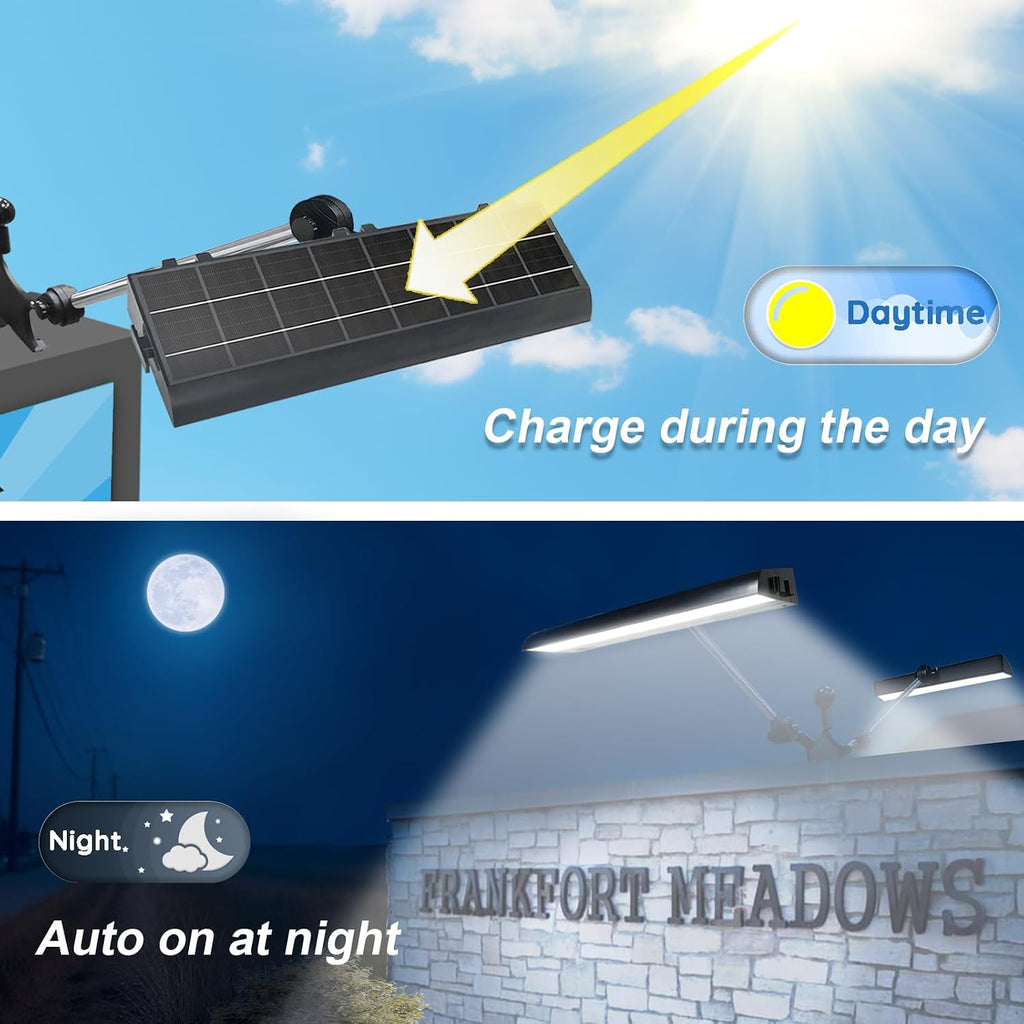Solar Sign Lights Outdoor,16000mah 464 Led Billboard Lights, Waterproof Commercial Solar Signboard Light for Real Estate Signs, Business, Advertisement