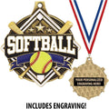 Crown Awards Custom Softball Medals, 2 1/4' Shieldz Softball Award Medals with Free Engraving Prime