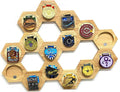 Hexagonal Medal Display Frame 24Pcs/Set Wood Medal Hanger Display Box Punch-Free Creative Stitching Sports Medal Holder, for Military/War/Sports Medal,15pcs