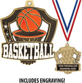 Crown Awards Custom Basketball Medals, 2 1/4' Shieldz Basketball Award Medals with Free Engraving