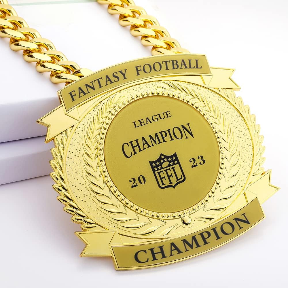 Fantasy Football Championship Chains Award, Champ Chains Award Winner Prize Trophy, 7-3/4″ x 7″ Large Champ Medal