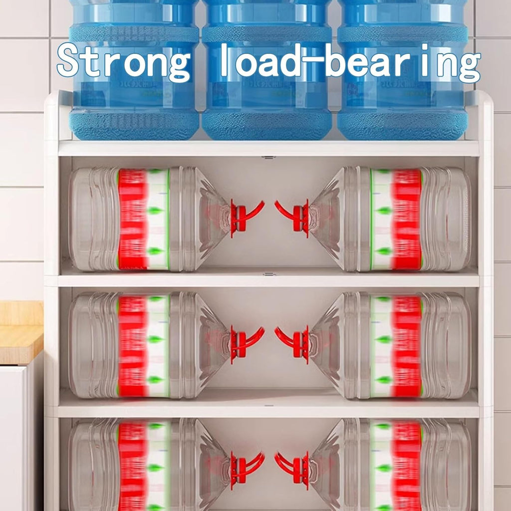 Kitchen Storage Rack with Doors Corner Bakers Racks for Kitchens with Storage Double Door Magnetic Design with Double Rolling Wheels, for Kitchen, Dining Room(Black,60 * 40 * 76 cm)