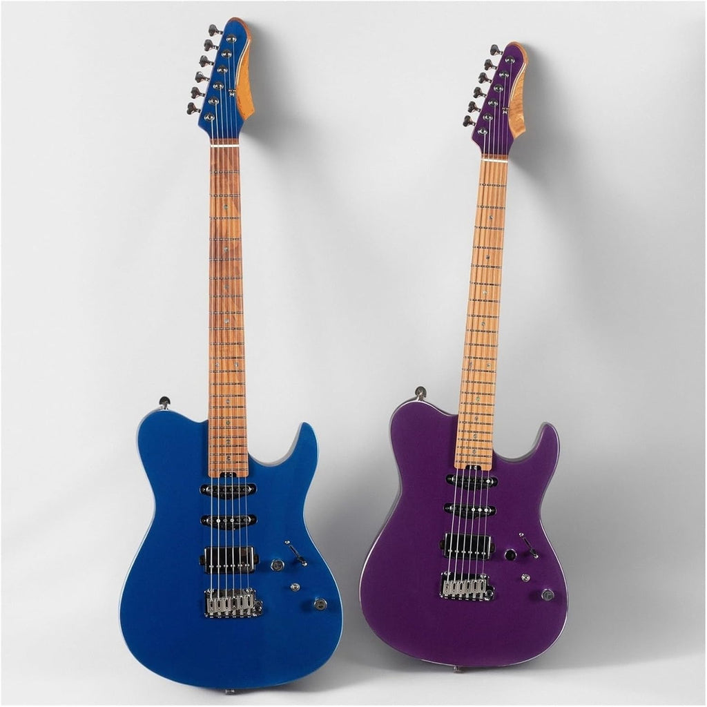 Electric Guitar Jazz Color Playing Instrument Suitable For Adult Beginners Professional Electric Guitar(Pink Purple)