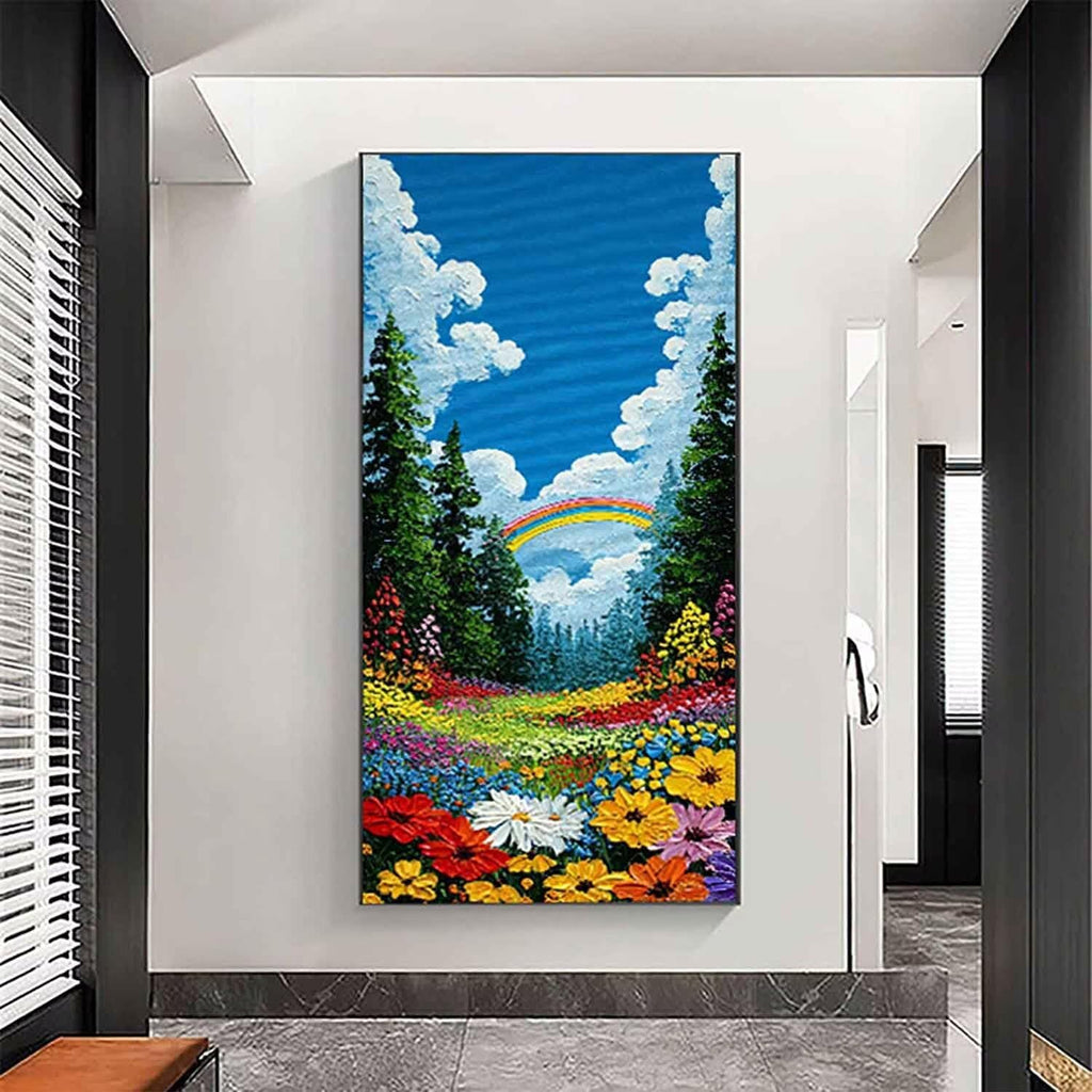 Flower Diamond Art Kits for Adults, Diamond Painting Landscape Gem Arts and Crafts for Adults Beginners, DIY 5D Square Full Drill Crystal Dots Embroidery Paintings, Home Wall Decor 40x80in xy4-v4
