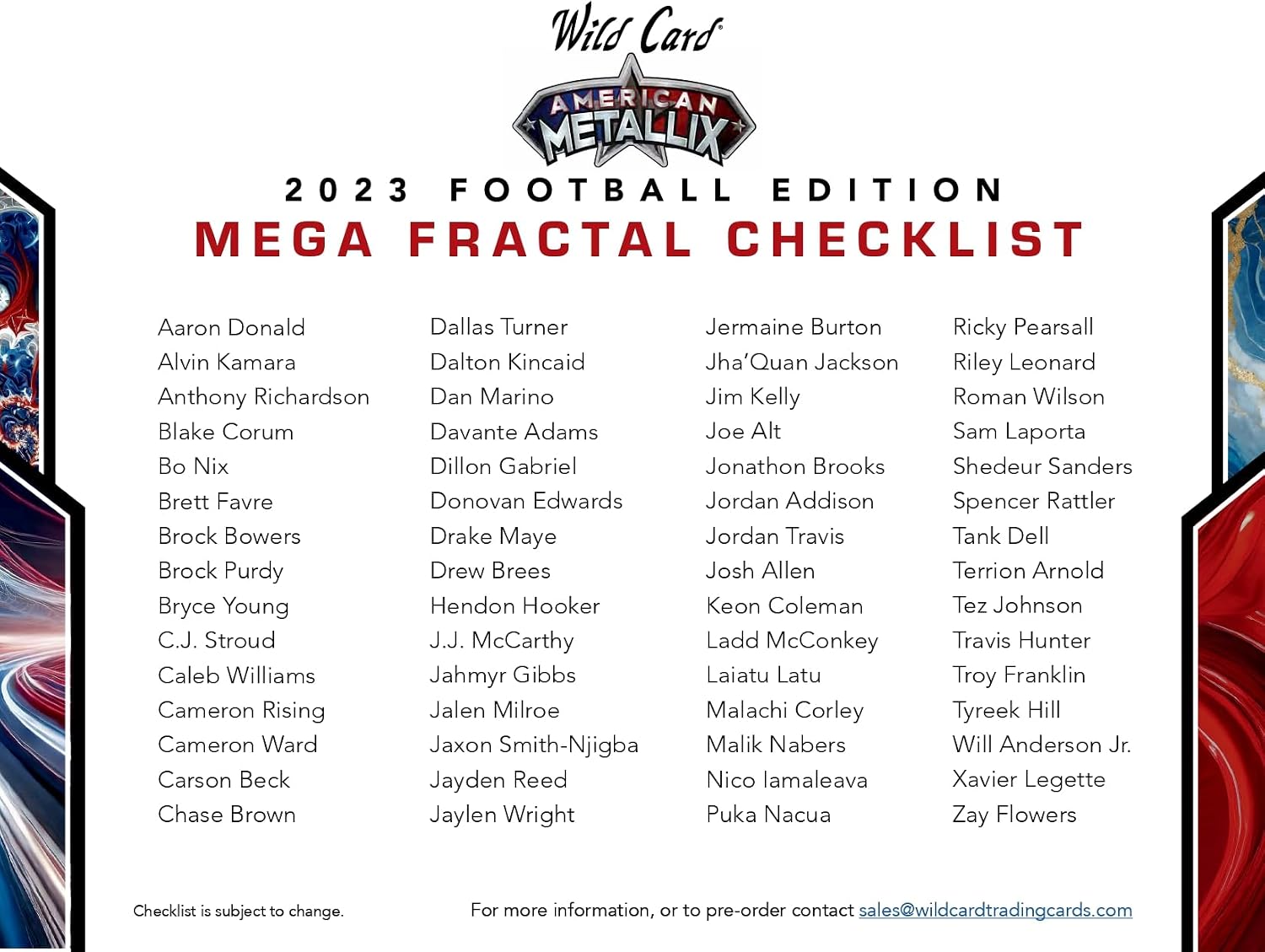 2023 Wild Card American Metallix Football Edition (6 Autographs Per Box)