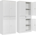 SISESOL White Metal Storage Cabinet with Drawer and Locks,Garage Storage Cabinet with Locking Doors and Adjustable Shelves,71' Tall Large Metal Cabinets with Magnetic Door for Home,Office,Garage