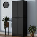 Housoul 71' Tall Freestanding Kitchen Pantry Cabinet, 4 Doors Freestanding Cupboard with Adjustable Shelves, Kitchen Hutch Cabinet for Kitchen, Dining Room, Black