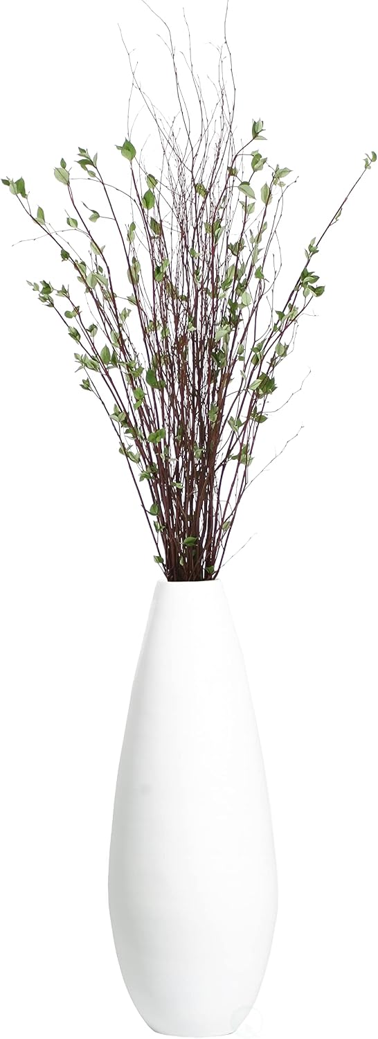 31.5' Spun Bamboo Tall Floor Vase - Sleek Metallic Finish, Elegant Home Decoration, Modern Accent Piece, Living Room Decor, Handcrafted Bamboo Art, Contemporary Interior Design, Unique Tall Vase