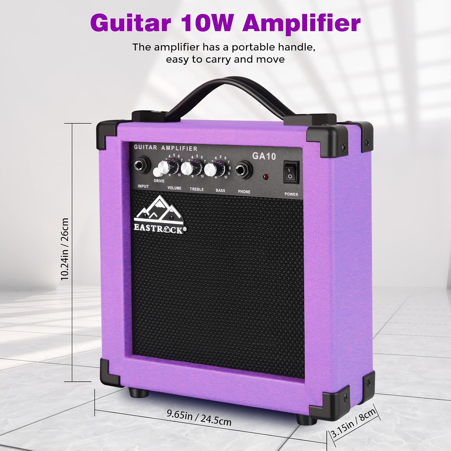 EASTROCK Electric Guitar 39' Full Size Solid Body Electric Guitar Kit for Beginner Girls & Adults with 10w Amp, Bag, Capo, Shoulder Strap, String, Cable, Picks, (Right-Handed, Purple)