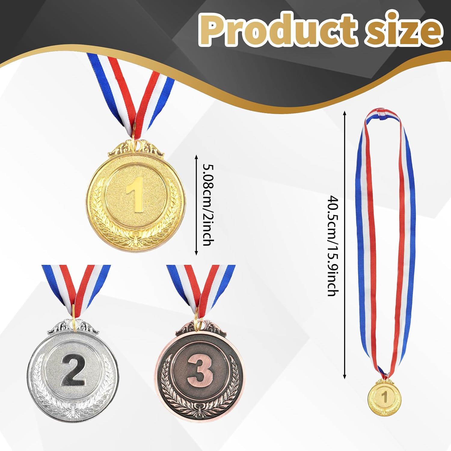 270 Pcs Metal Medals Awards Bulk 1 2 3 Gold Silver Medals Winner Award Prizes for Kids Adult Sports Competitions Team Rewards Party