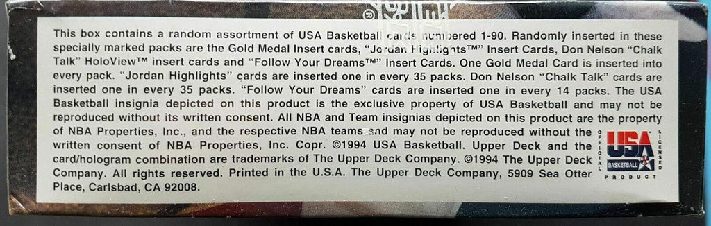 Upper Deck USA Basketball Hobby Box 1994-95 nba 36-Packs Jordan