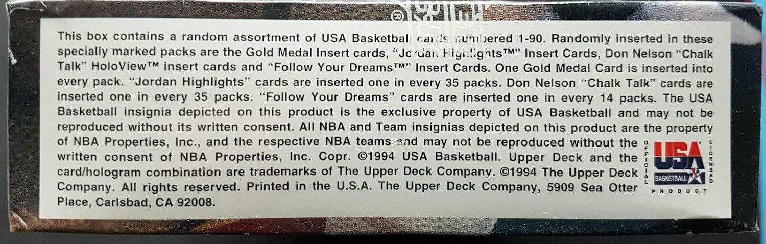 Upper Deck USA Basketball Hobby Box 1994-95 nba 36-Packs Jordan