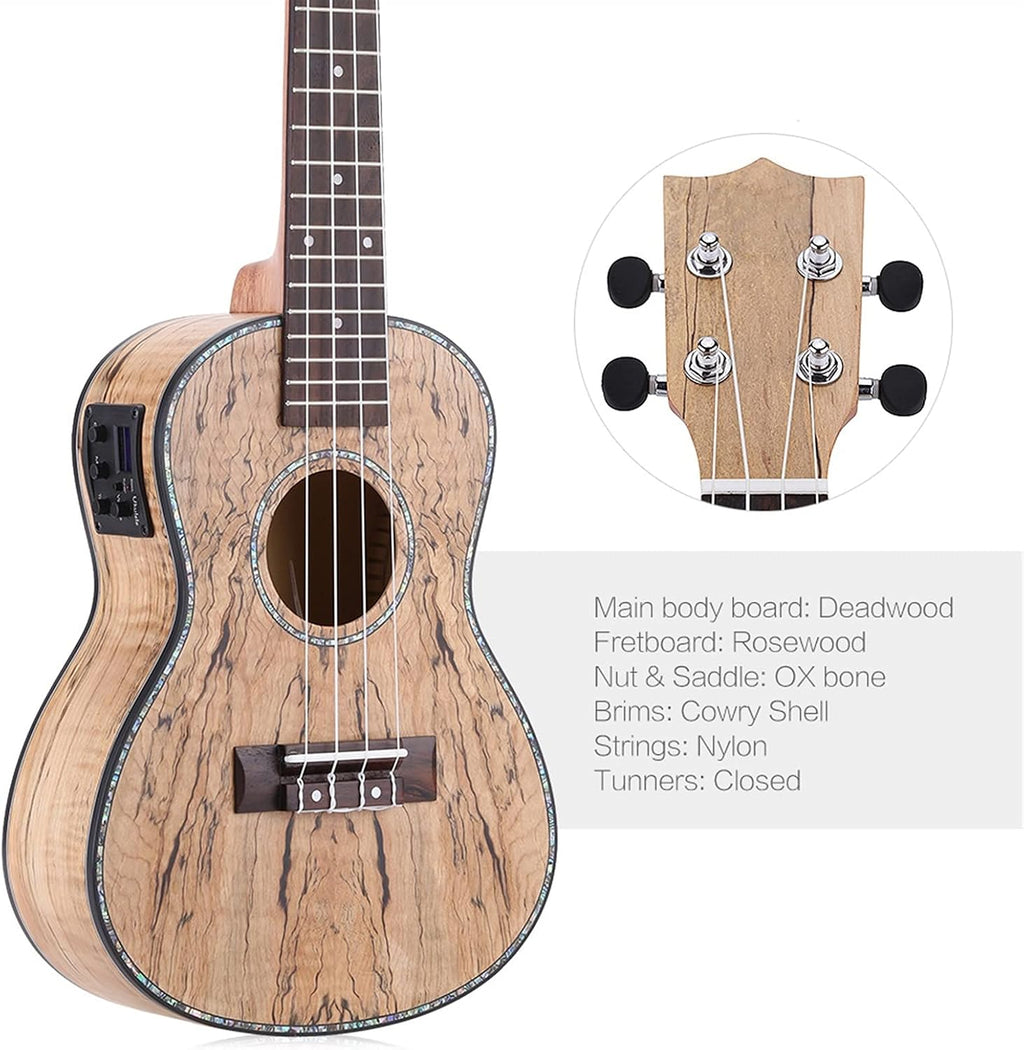 Children Ukulele 24' Ukelele Mini Acoustic Guitar with Cowry Shell Brims 4 Nylon Strings