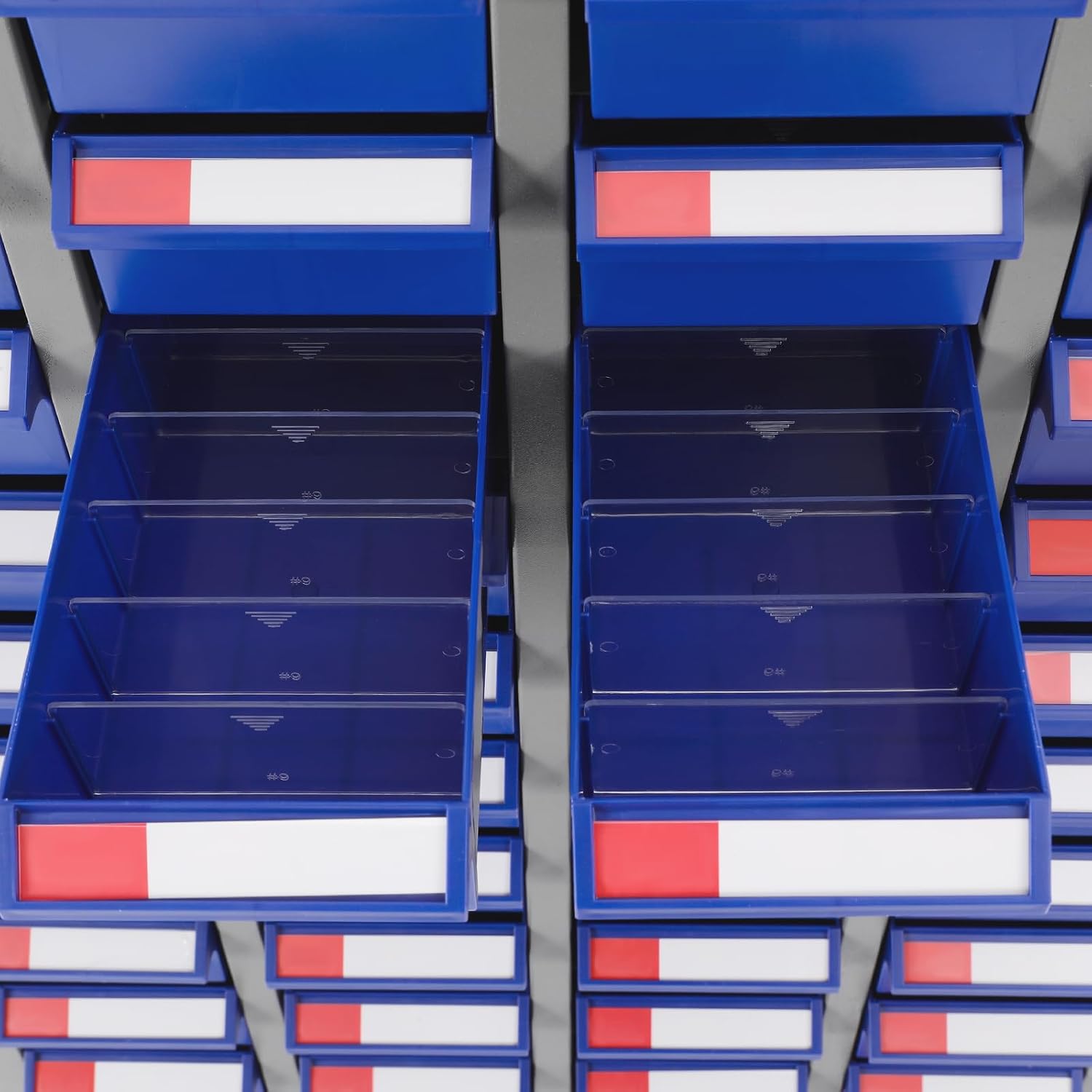 Bolt and Nut Tool Storage Cabinet,Parts Cabinet,Organization Shelves with ABS Material Drawer,Metal Organization Shelves for Garage, Store, Workshop (60 Drwaers Blue)