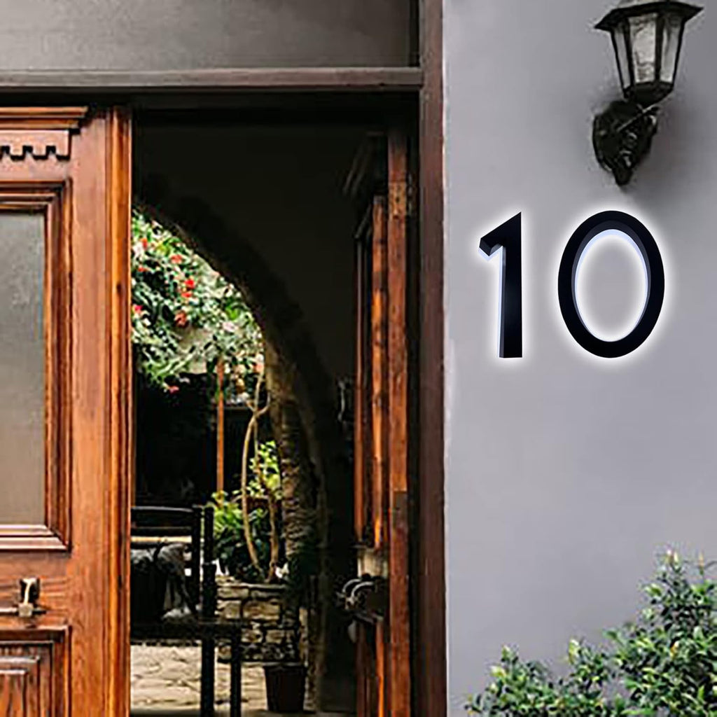 Modern Backlit LED House Number 16', Stainless Steel Light Up Address Numbers For Outside, Lighted House Numbers, Illuminated Address Signs For House,M