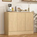 Housoul Buffet Cabinet with Storage, Coffee Bar Cabinet with 3 Doors and Adjustable Shelf, Modern Kitchen Buffet Sideboard for Living Room, Kitchen, Natural