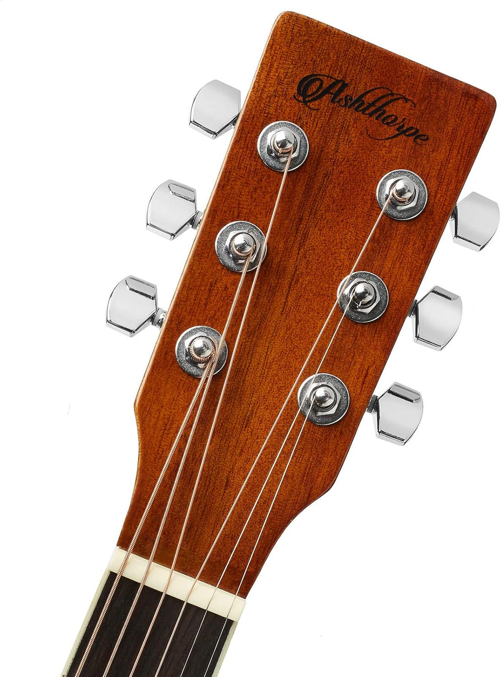 Ashthorpe Full-Size Dreadnought Acoustic-Electric Guitar Bundle - Premium Tonewoods - Brown