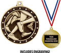 Running Medals, 2' Gold Running Medal Award with Free Custom Engraving Prime