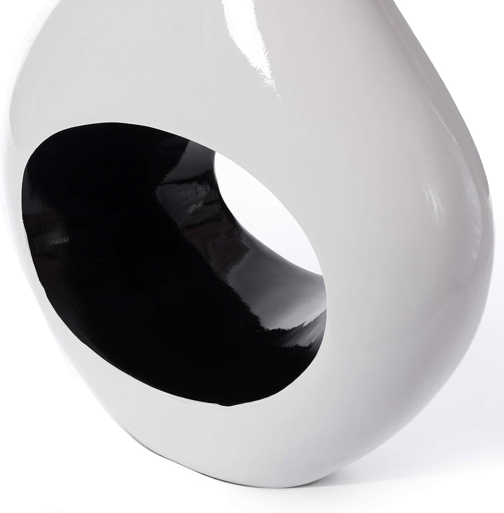 Tall Floor Vase, White Vase with Hole Inside Black 45 Inch Vase, Tall Vase for Home Décor, Interior Decoration, Modern Floor Vase, Tall Vases for Floor